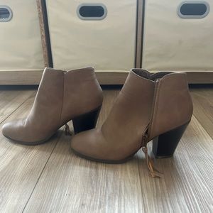 Tan nude booties
